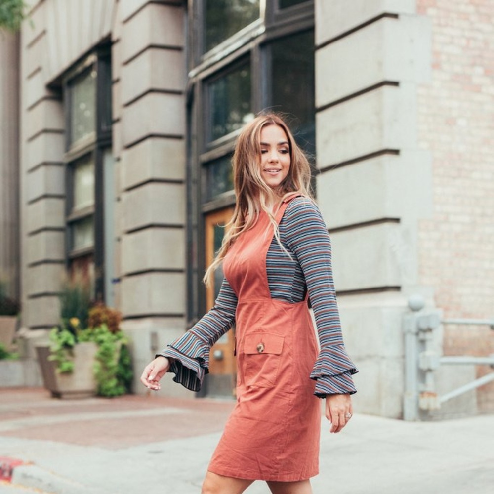The Stockplace striped top with bell sleeves